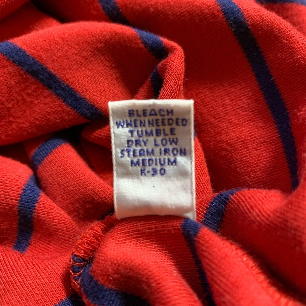 Polo Ralph Lauren Mens XL Long Sleeve Polo Shirt Striped Red Navy Blue Cotton - Picture 3 of 7